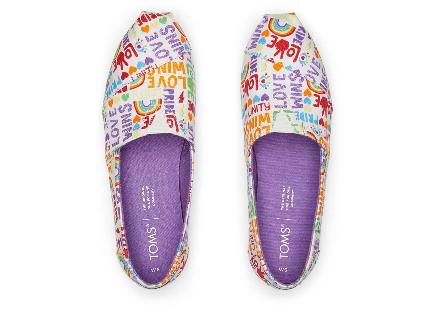 Toms Espadryle Damskie Kolorowe - Alpargata Unity Love Wins - 46ONCWBEG